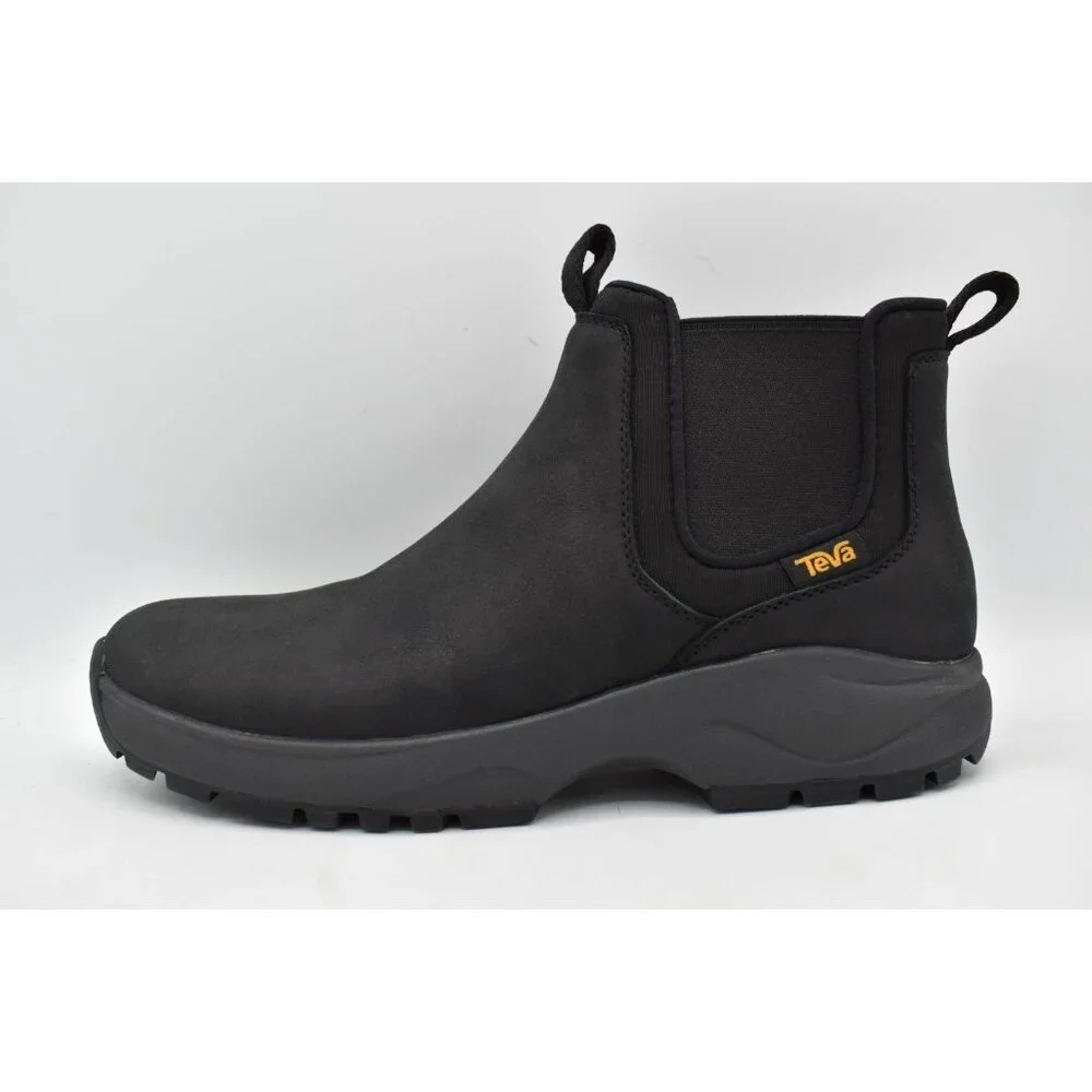 Teva‎ Mens Size 9 Tusayan Black leather Pull On Water Resistant Chelsea Boots